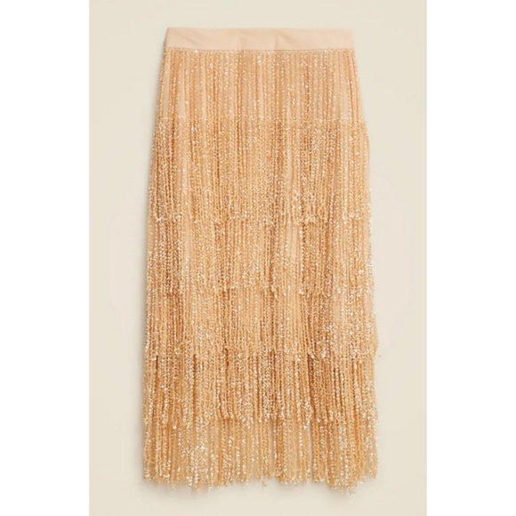 J.Crew Collection Sequin Fringe Skirt - Picture 4 of 9